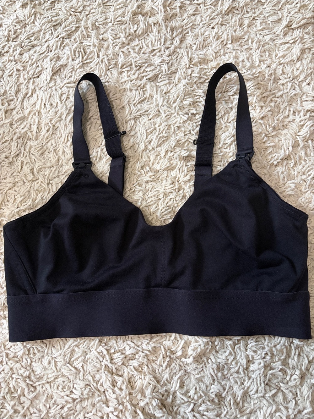 Fabletics Black Seamless Adjustable-Strap nursing Sports Bralette